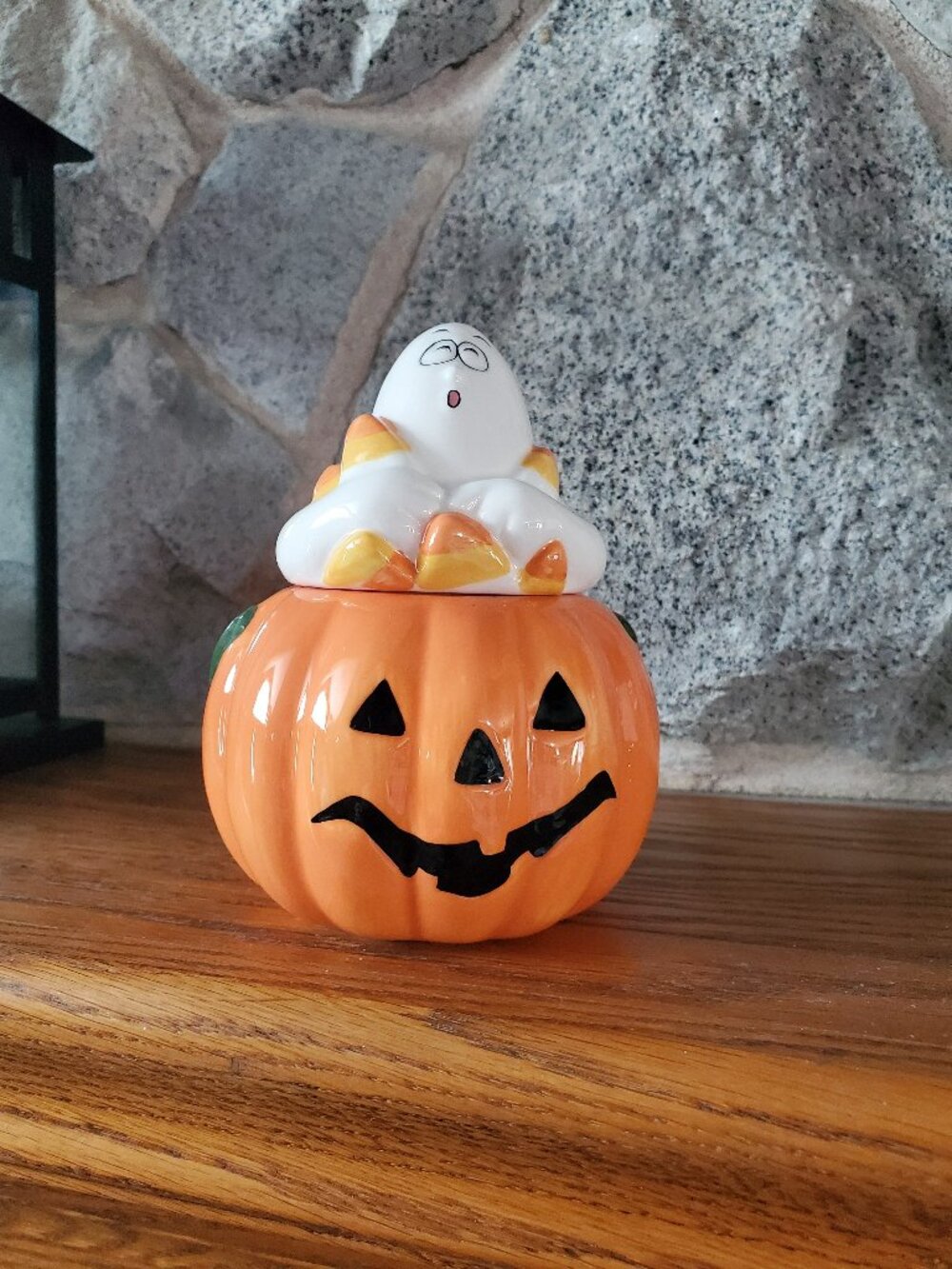 Halloween Pumpkin Ghost Votive Candle Holder VINTAGE